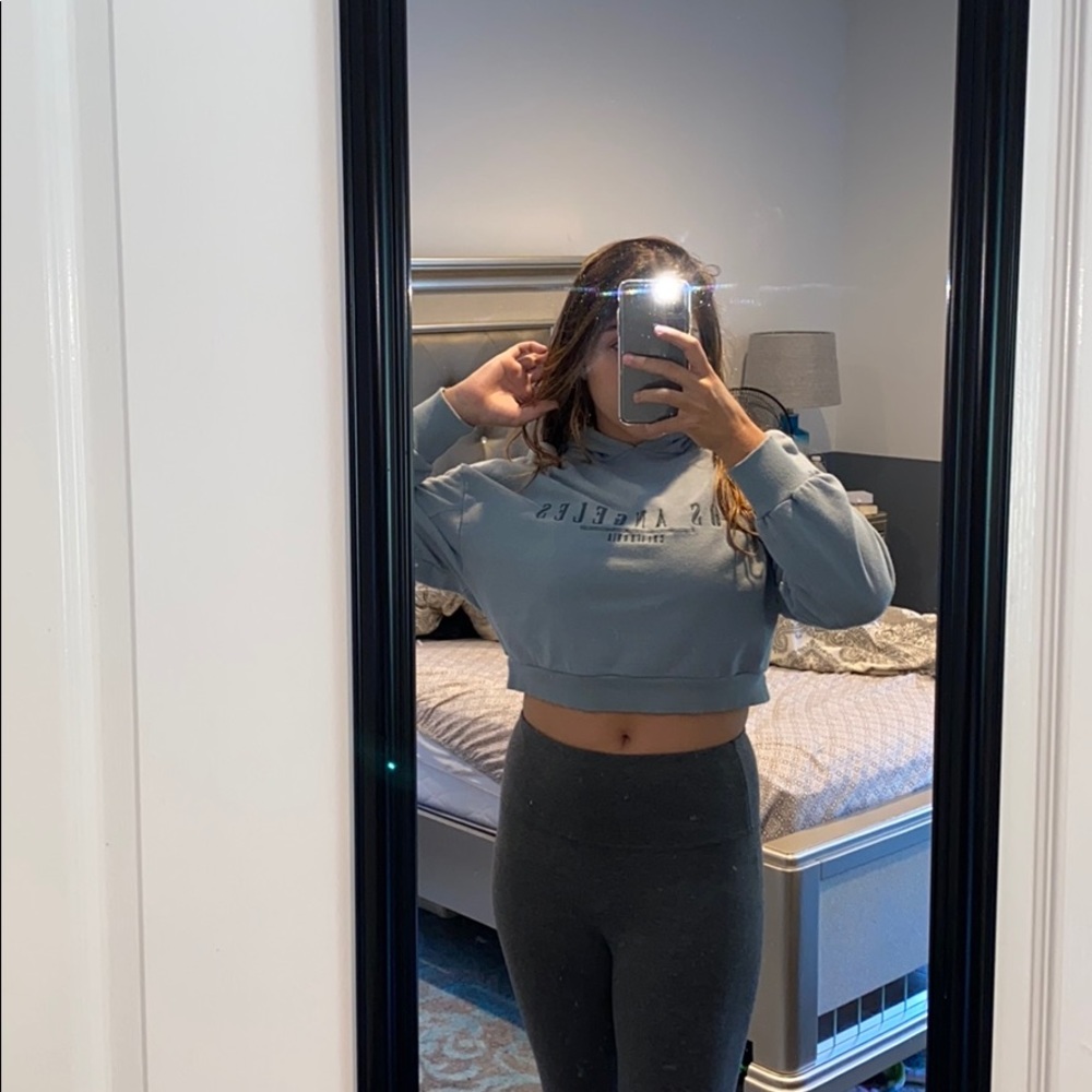 light blue cropped hoodie from garage